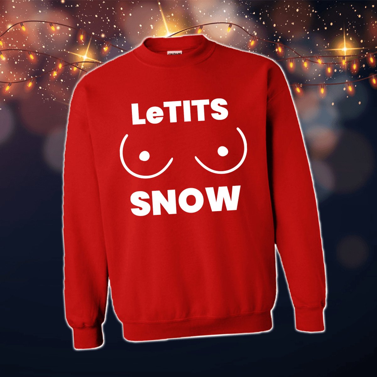 Foute Kersttrui Dames & Heren - Kersttrui met tekst LeTITSnow | Kersttrui Maat S | Kersttrui Dames - Kersttrui Heren - Grappige Kersttrui met tekst | Namengigant | Incl. 2 jaar garantie